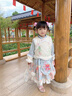 迪士尼女孩秋冬季加絨加厚洛麗塔年服三件套女寶寶古裝超仙漢服連衣裙 藍(lán)色i 120 曬單實(shí)拍圖