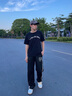 NASA BASE美式潮牌休閑褲子男春秋季寬松直筒條紋闊腿褲百搭小惡魔垂感長褲 黑色（BA21） XL （推薦體重125-140斤） 曬單實(shí)拍圖