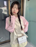 CLEVER KNOCK輕奢CK包包女款斜挎單肩包女士小方包聯(lián)名PESASRIE情人節(jié)七夕禮物 白色【送女友送老婆送媽媽】 曬單實(shí)拍圖
