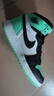 耐克（NIKE）【潮】Air Jordan aj1板鞋男女新款高幫休閑跑步運(yùn)動(dòng)耐磨籃球鞋 FD1437/DZ5485-130 /黑薄荷綠 38 GS 曬單實(shí)拍圖