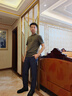 SATCHI沙馳男裝男士長(cháng)褲2025春夏新款四面高彈都市通勤易打理修閑褲男 深藍 32 曬單實(shí)拍圖