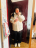 森馬（Semir）休閑褲女發(fā)熱抗菌長褲2024冬季氣質(zhì)搖粒絨純色闊腿褲109724127001 曬單實拍圖