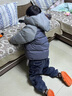 ASK JUNIOR三防】男童冬季90絨保暖羽絨服嬰幼兒連帽插肩袖上衣短款外套120 曬單實(shí)拍圖