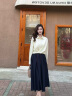 Teenie Weenie小熊半身裙女2025春夏季新款優雅氣質長款傘裙 藏青色 S 160 曬單實拍圖