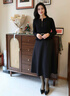 音兒（YINER）【小蠻腰】音兒專(zhuān)選2025春季新款法式小V領(lǐng)假兩件針織連衣裙 黑色 S 曬單實(shí)拍圖