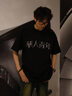 MEDM PLAY華人青年水鉆短袖t恤男純棉寬松上衣國潮夏季男生潮牌半袖情侶款 黑色 XL 曬單實拍圖
