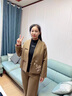 俞兆林媽媽裝春裝新中式呢子外套洋氣中老年女春秋套裝貴夫人氣質兩件套 灰色 兩件套 2XL  （建議105-120斤） 曬單實拍圖