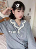 南木熊睡衣女士春秋季長(cháng)袖褲甜美休閑女大學(xué)生可外穿寬松家居服兩件套 XL碼【115斤-135斤】 曬單實(shí)拍圖