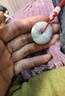善緣澤天然翡翠平安扣吊墜男女玉石項鏈掛件緬甸a貨飄花玉墜玉佩附證書 男款27-30mm 曬單實拍圖
