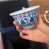劉建鋒窯瓷貝貝景德鎮(zhèn)永樂青花纏枝蓮壓手杯高端柴燒主人杯男士喝茶杯套裝 劉建鋒窯青花纏枝蓮蓋碗+壺承 曬單實(shí)拍圖