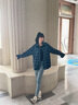 Shelley Jones 格子襯衫男裝情侶款春秋季ins長(cháng)袖襯衣港風(fēng)日系潮流休閑寬松外套 CS37011藍色 XL [建議110-130斤] 曬單實(shí)拍圖