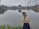 聞鶯燕青羽明制改良漢服襯衫上衣仿妝花織金馬面裙套裝日常古裝套裝 藍(lán)色青羽織金馬面裙 XL 曬單實(shí)拍圖