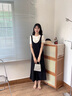 clotho Rennie品牌女裝法式連衣裙女2025夏季新款時尚簡約氣質(zhì)寬松顯瘦背帶裙 黑加白 M 曬單實拍圖