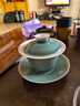 南山先生煙雨青山蓋碗單個(gè)高檔三才泡茶盞帶蓋茶碗青灰釉茶具茶杯 煙雨青山_小雅蓋碗(75ml) 曬單實(shí)拍圖