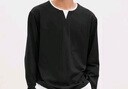 GXG男裝基礎圓領(lǐng)長(cháng)袖T恤男內搭24年秋季新品 黑色 185/XXL 曬單實(shí)拍圖