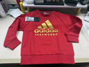 阿迪達斯 （adidas）兒童裝春內(nèi)搭圓領(lǐng)衛(wèi)衣運動長袖上衣 紅/金 110 曬單實拍圖