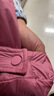 德瑪納冬簡約連帽高保暖90鴨絨羽絨服女短款淑女外套 胭脂紅 L  曬單實拍圖