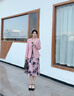 顏域優(yōu)雅印花背心裙2025早春新款氣質(zhì)無(wú)袖連衣裙顯瘦方領(lǐng)中長(cháng)裙女 粉花 L 曬單實(shí)拍圖