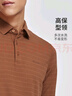 金利來(lái)【慕斯絨/彈力柔軟】秋冬條紋長(cháng)袖T恤男保暖商務(wù)Polo 42焦糖 L 曬單實(shí)拍圖