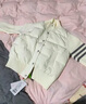 鴨鴨（YAYA）【90+系列】輕薄羽絨服女小眾針織拼接鴨絨小個子短款保暖外套XB 米色 M 曬單實拍圖