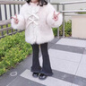 G.DUCKKIDS小黃鴨女童仿毛皮草外套新款秋冬季兒童毛毛衣冬裝女寶寶洋氣棉衣 蝴蝶結仿皮草-米色 110 曬單實(shí)拍圖
