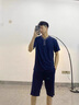 Charm Kendo官網睡衣男夏季蘭精莫代爾男士睡衣居家服短袖短褲可外穿青年套裝 藏青 送老公實用高級感 XL(125-150) 曬單實拍圖