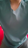 羅蒙含桑蠶絲長袖T恤男士POLO上衣冰絲V領(lǐng)體恤衫打底衫內(nèi)搭男裝 曬單實拍圖