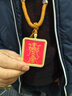 高端西藏純手繪五爺扎基拉姆黃財神文殊菩薩五臺山唐卡佛牌吊墜 黃財神+h太歲-五路財神繩 曬單實拍圖