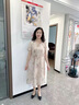 俞兆林媽媽裝新中式連衣裙洋氣改良旗袍新款中老年女裝夏季短袖氣質裙子 杏色 2XL (建議105-120斤) 曬單實拍圖