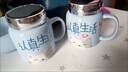 廚內(nèi)助ins風(fēng)陶瓷杯帶蓋馬克杯喝水杯子女可愛水杯學(xué)生情侶高顏值鏡面杯 心態(tài)極好粉色 450ml 曬單實(shí)拍圖