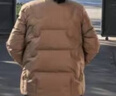鴨鴨（YAYA）中老年羽絨服女2024冬季短款立領印花加厚保暖媽媽裝外套MDM YE4B617133B-卡其色 XL 曬單實拍圖
