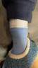 英氏兒童襪子含羊毛加厚加絨保暖撞色秋冬男女童襪子加高筒棉襪3雙裝M 曬單實(shí)拍圖