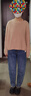 太平鳥女裝秋季新款寬松哈倫牛仔褲A1HAD3201 牛仔藍(lán) M 曬單實(shí)拍圖