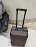 HRARET輕奢品牌行李箱鋁框皮箱拉桿箱女登機箱旅行箱萬向輪行李箱男 棕色 20寸 鎖扣款 曬單實拍圖