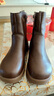 啄木鳥(niǎo)雪地靴真皮羊毛一體短靴女2025新款加絨棉靴防水防滑平底松糕厚底 棕色 羊毛 38 曬單實(shí)拍圖