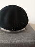 上海故事純羊毛帽子女秋冬季保暖毛呢復古禮帽鑲珠貝殼紋貝雷帽 黑色 曬單實(shí)拍圖