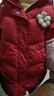 戴維貝拉童裝女童羽絨服冬裝兒童防水加厚外套寶寶新年紅色衣服 曬單實(shí)拍圖