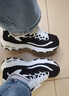 斯凱奇（Skechers）男女鞋厚底休閑舒適簡(jiǎn)約百搭運動(dòng)鞋老爹鞋小白熊 黑色/白色/BKW 36 曬單實(shí)拍圖