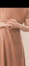 OVV2023秋冬新款女裝可水洗針織羊毛A字型休閑收腰短袖連衣裙 駝色（凈色）A3 L 曬單實(shí)拍圖