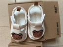 婧麒（JOYNCLEON）嬰兒鞋子夏季幼兒男童女寶寶學(xué)步鞋叫叫兒童涼鞋一歲軟底布鞋 嬰兒叫叫鞋（米色56476） 17 碼  內長(cháng)12cm 曬單實(shí)拍圖
