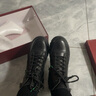 富貴鳥牛皮短筒女靴秋冬季新款馬丁靴加絨保暖靴軟面皮短靴女歐美風女靴 黑色FN0214/0125-1短毛絨 38 曬單實拍圖