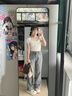 伊離姿高腰直筒牛仔褲女2025夏季新款拼接辣妹顯瘦寬松薄款百搭闊腿褲子 藍(lán)色 【優(yōu)品質(zhì)】 S 建議【80-95】斤 曬單實(shí)拍圖