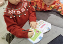 G.DUCKKIDS小黃鴨童裝女童毛衣冬季新款兒童針織衫中大童加厚雪花雙面絨毛衣 紅色 130尺碼7~8歲【120-130cm】cm 曬單實拍圖