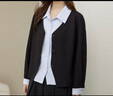 纖莉秀大碼女裝時(shí)尚減齡設計感假兩件條紋襯衫胖mm冬裝新款4839 黑色 5XL 曬單實(shí)拍圖