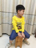 唐獅童裝兒童黃色長(cháng)袖t恤白色上衣中大童休閑衣服男童女童春款打底衫粉色t 黃色07綠裙女孩 100 曬單實(shí)拍圖