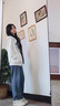 格子連帽開衫衛(wèi)衣女2025新款秋冬加絨加厚寬松慵懶風(fēng)早春拉鏈外套 白色【春秋薄款】 M 曬單實拍圖