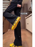 7家優(yōu)品 微喇牛仔褲男士春夏季款美式高街排扣彎刀直筒寬松長褲子男 XHJFS-A53黑色 XL 曬單實拍圖