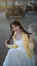韓璐嬌（hanlujiao）溫柔風法式白色吊帶連衣裙子女2025新款早春季韓系穿搭套裝長裙子 毛衣+吊帶裙【套裝】 M 曬單實拍圖