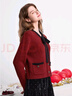 百圖betu冬季新款女士蝴蝶結(jié)針織衫小香風(fēng)毛衣女2412T11 紅色 L 曬單實(shí)拍圖