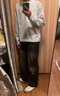 衣然呈品直筒牛仔褲男復(fù)古做舊寬松休閑潮流痞帥破洞夏季微喇闊腿褲子男 黑色 XL 【建議120-140斤】 曬單實(shí)拍圖